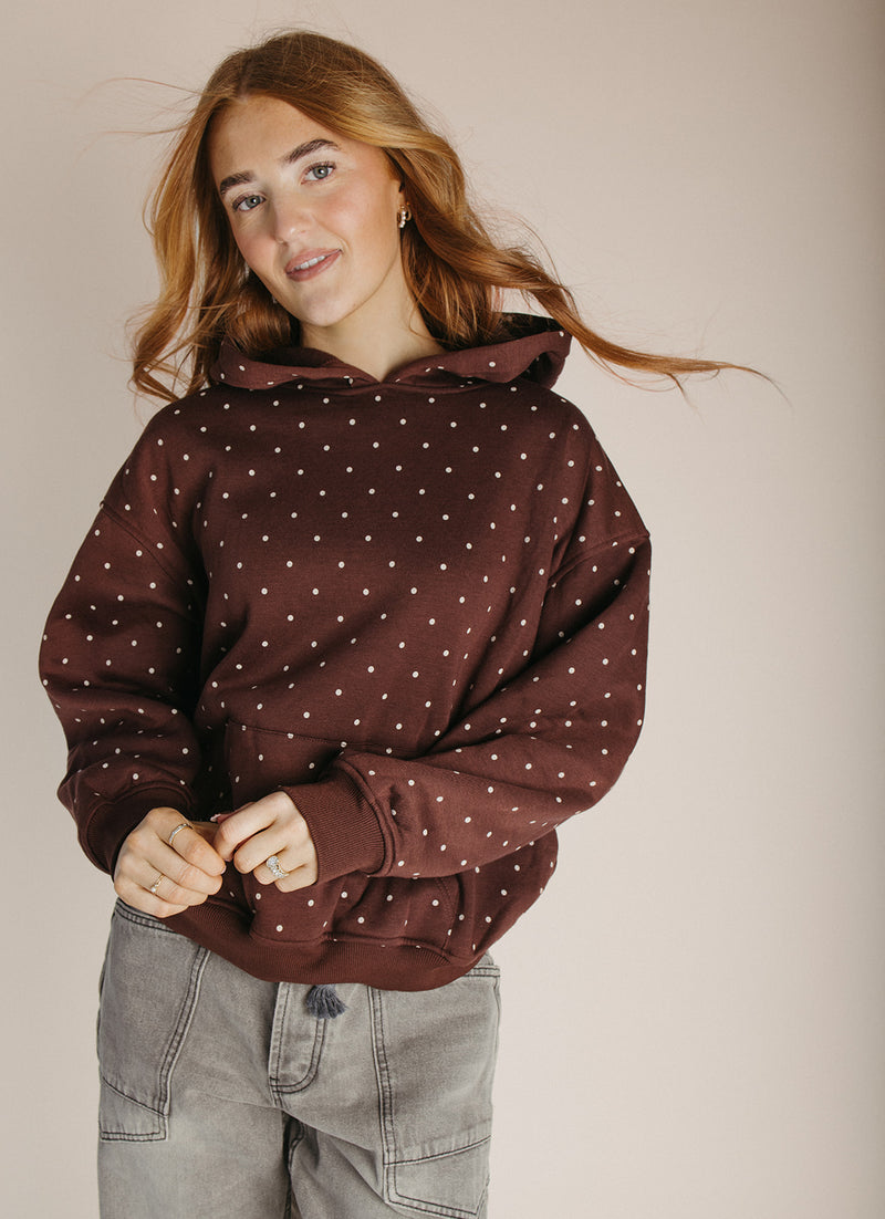 The Paula Polka Dot Sweatshirt in Brown
