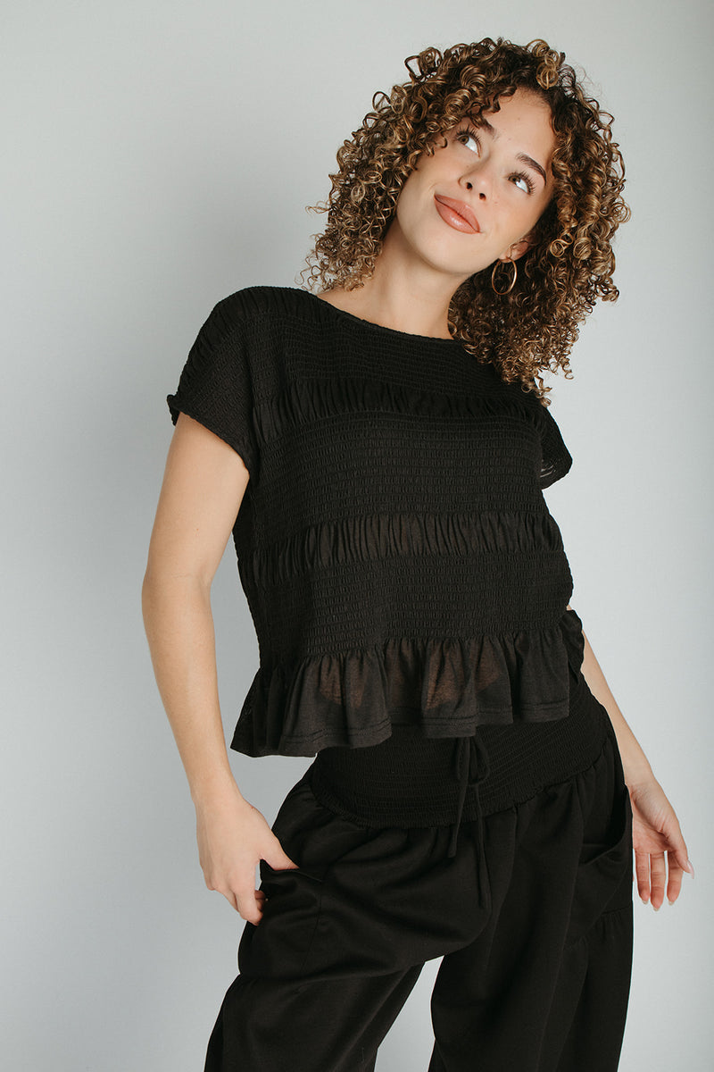 The Ruttinger Smocked Detail Set in Black