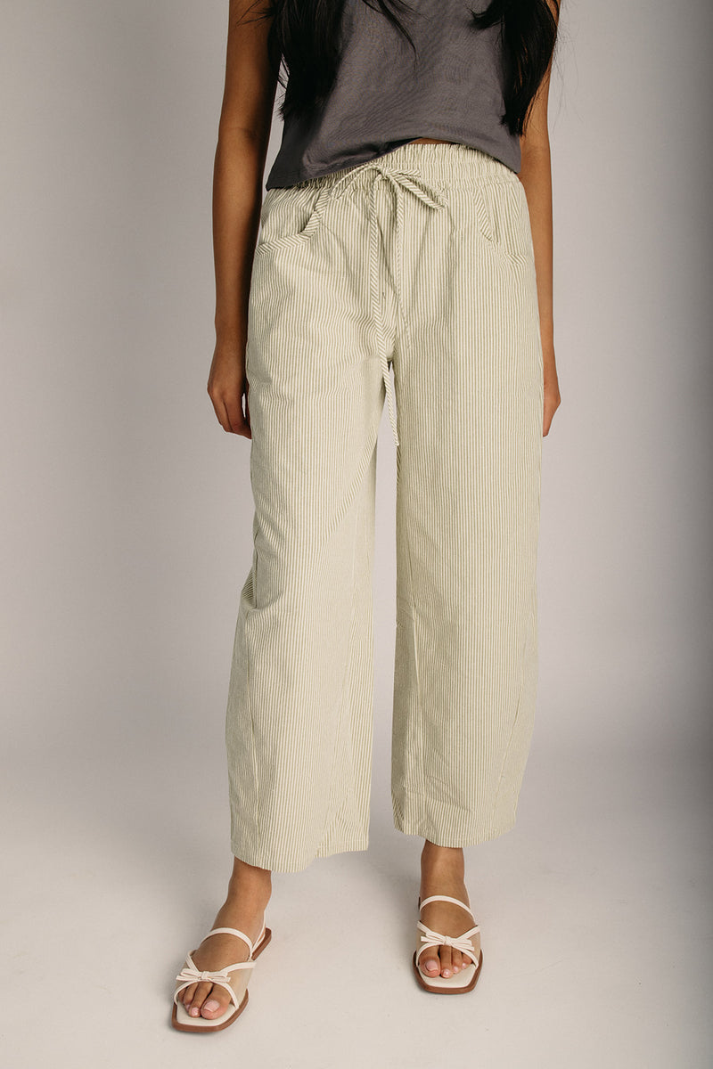 The Copley Striped Drawstring Pant in Matcha – Piper & Scoot
