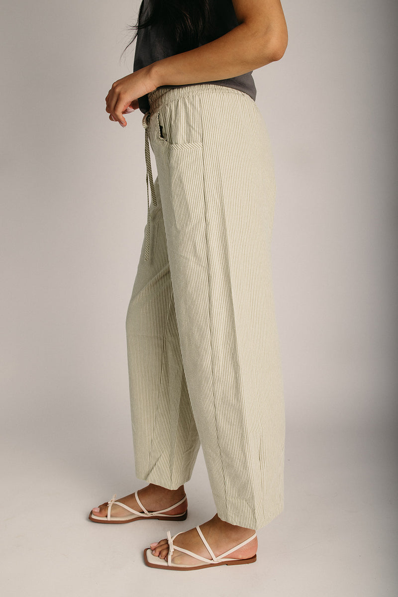 The Copley Striped Drawstring Pant in Matcha – Piper & Scoot