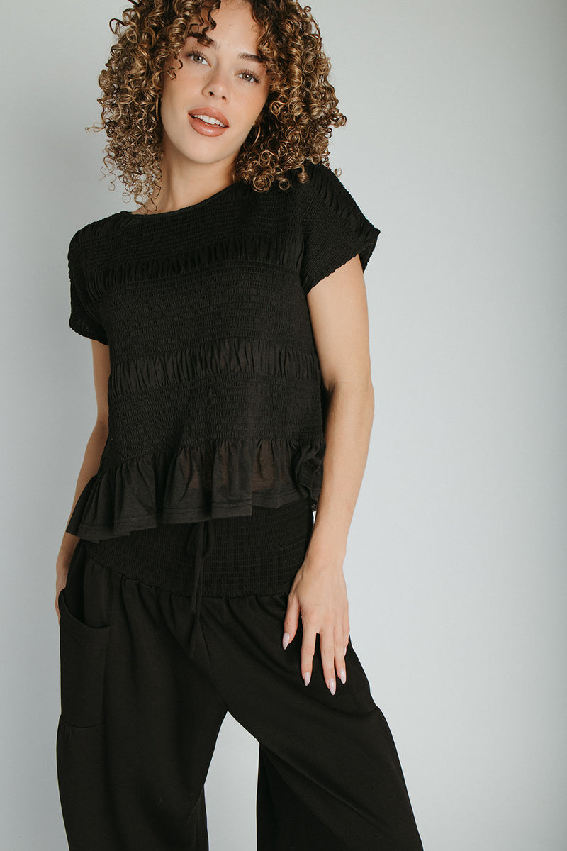 The Ruttinger Smocked Detail Set in Black