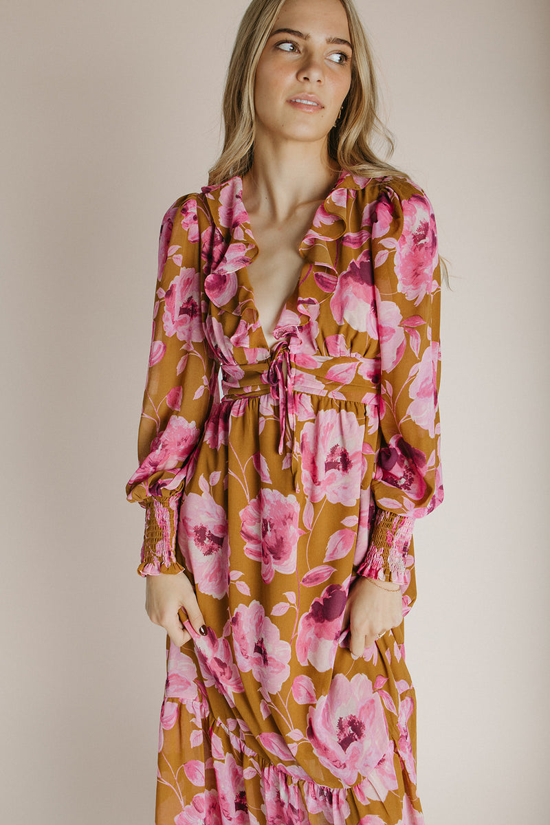The Olivio Floral Maxi Dress in Rose Dawn