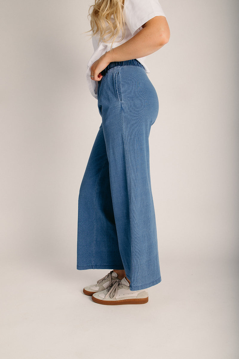 The Maurice Wide Leg Lounge Pant in Dark Denim – Piper & Scoot