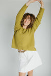 The Jori Knit Button-Up Cardigan in Moss Green