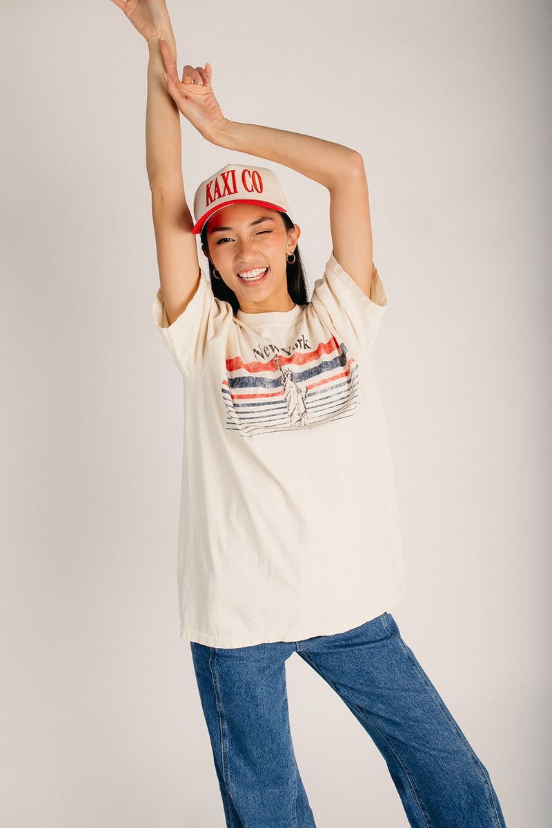The Vintage New York Oversized Tee in Ivory – Piper & Scoot