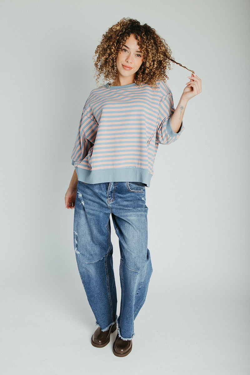 The Myriam Striped Pullover in Blue Multi