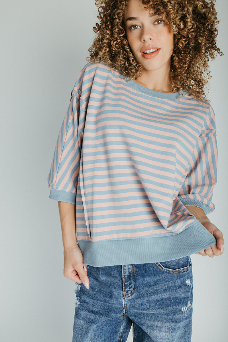 The Myriam Striped Pullover in Blue Multi