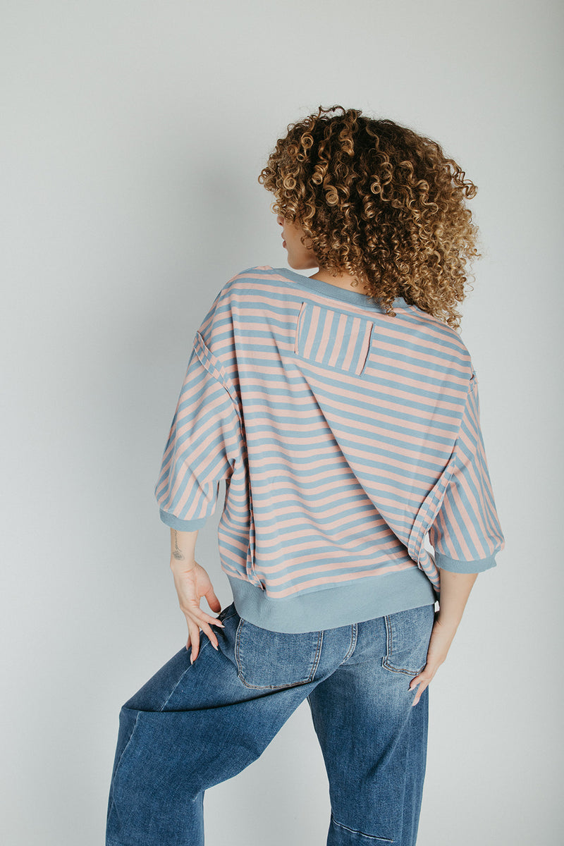 The Myriam Striped Pullover in Blue Multi