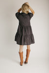 The Nancy Plaid Button-Up Dress in Black