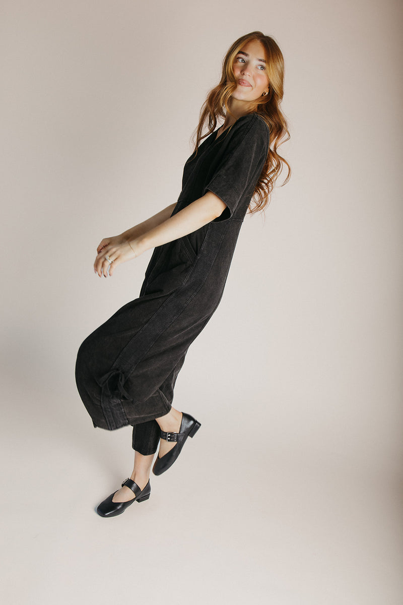 The Wardell Washed Knit Jumpsuit in Black