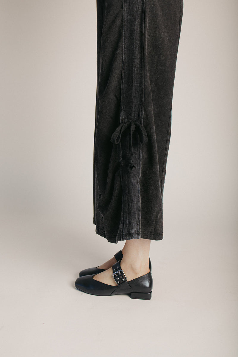 The Wardell Washed Knit Jumpsuit in Black