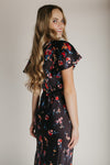 The Franco Flutter Sleeve Maxi Dress in Nightfall Bloom