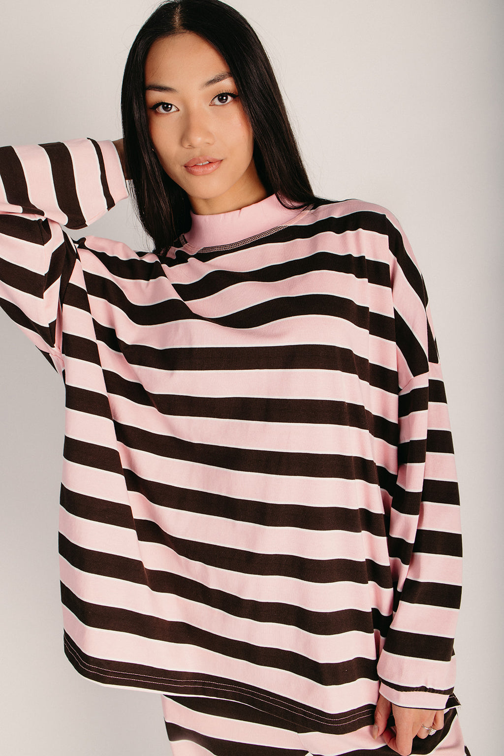 épine pink border big long tee The Darden Striped Long Sleeve Tee in Pink – Piper & Scoot