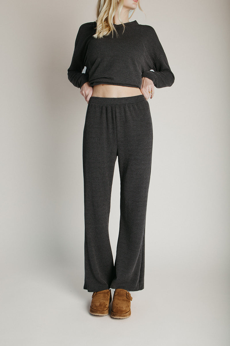 The Denniston Ribbed Knit Set in Charcoal