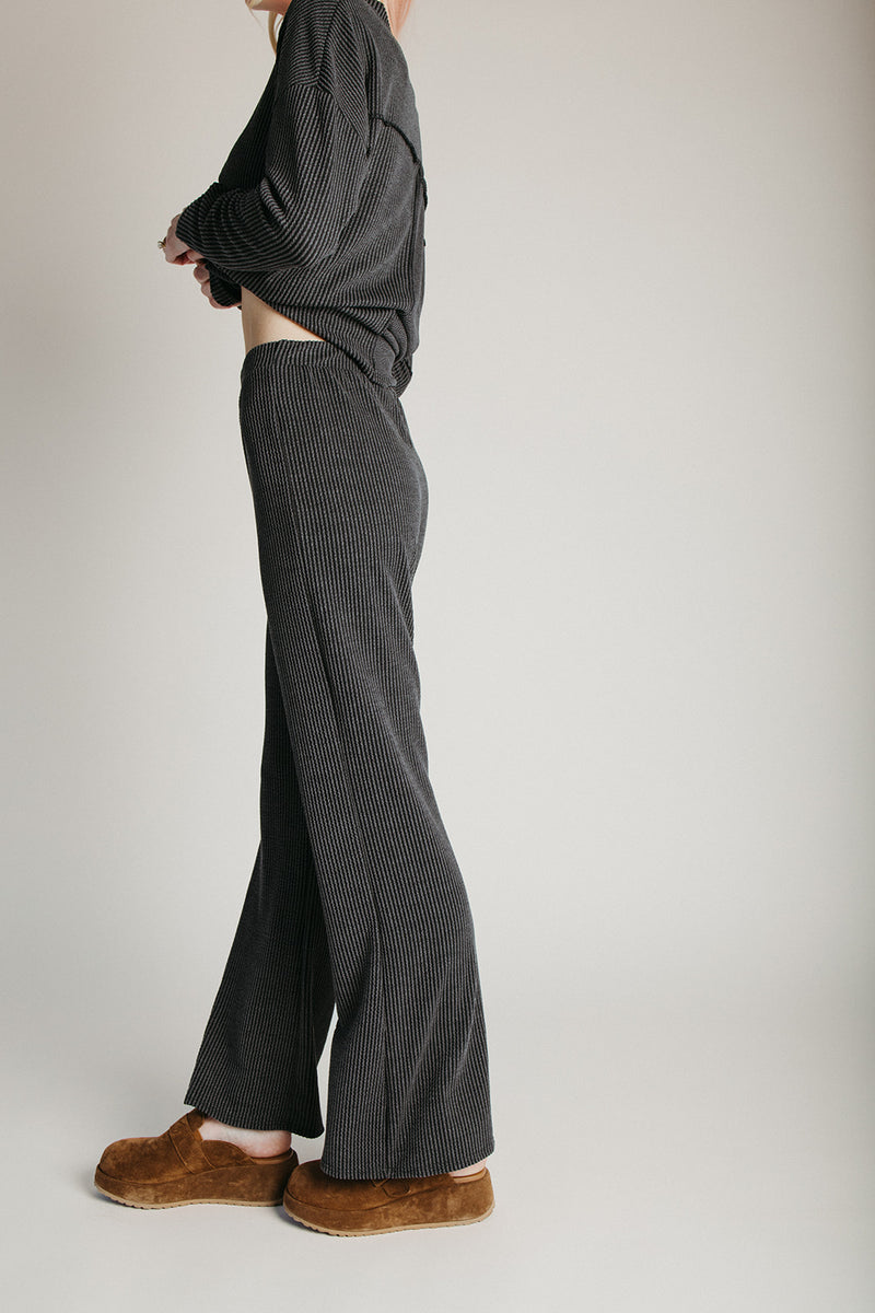 The Denniston Ribbed Knit Set in Charcoal