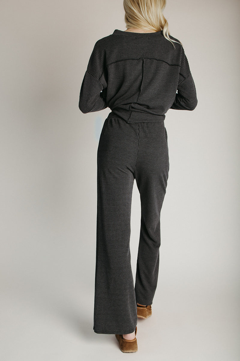 The Denniston Ribbed Knit Set in Charcoal