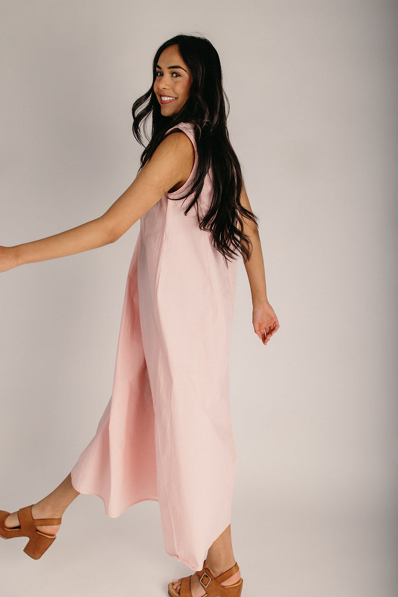 scoop neck maxi dress The Nystrom Scoop Neck Maxi Dress in Light Pink – Piper & Scoot