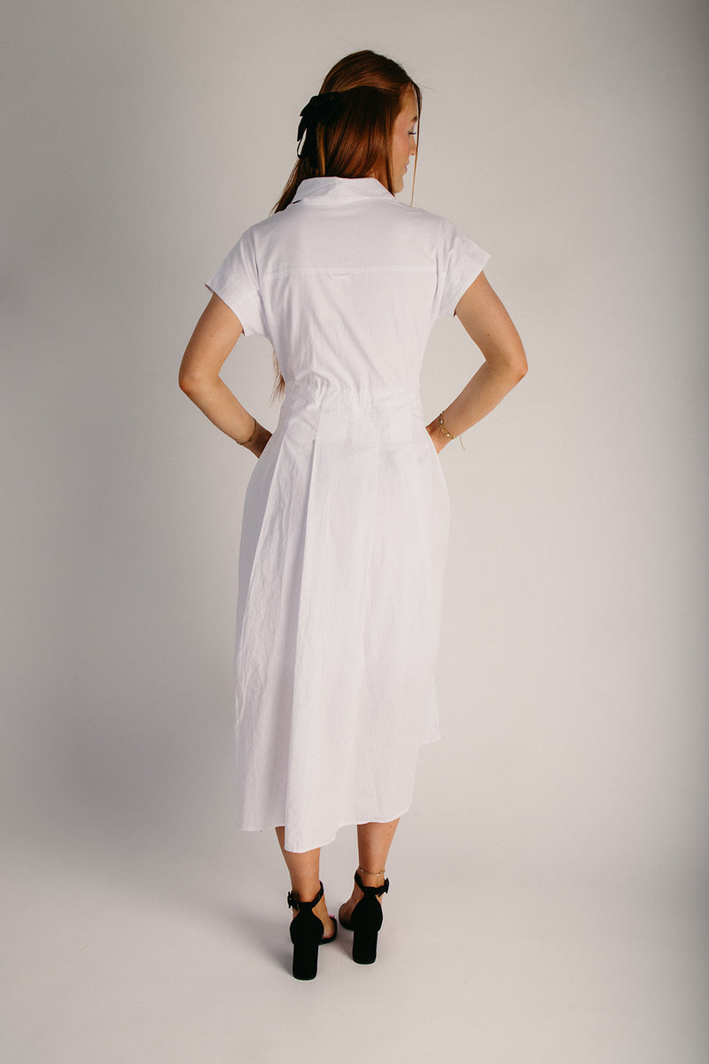 button up maxi dress The Sherwin Button-Up Shirt Maxi Dress in Off-White Medium