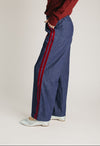 The Octavia Velvet Side Tape Wide Leg Pant in Denim