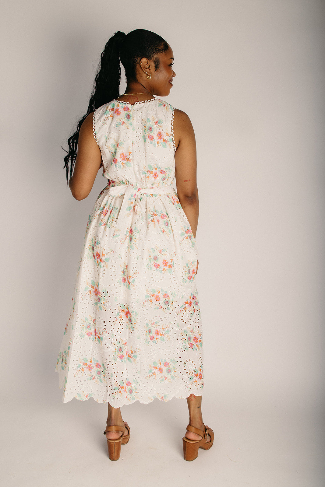 The Andras Eyelet Floral Maxi Dress in Summer Garden Medium