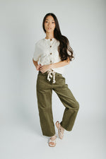 The Suzie Belted Corduroy Pant in Olive