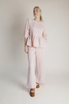 The Rosberg Quilted Peplum + Pant Set in Blush