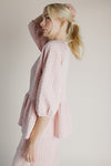 The Rosberg Quilted Peplum + Pant Set in Blush