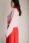 The Santa Button-Up Knit Cardigan in Pink