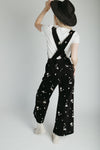 The Ammons Corduroy Embroidered Jumpsuit in Washed Black