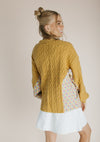 The Alberts Floral Printed Cardigan in Mustard + Pink