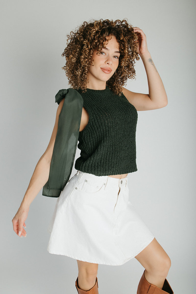 The Gosney Bow Detail Tank in Green
