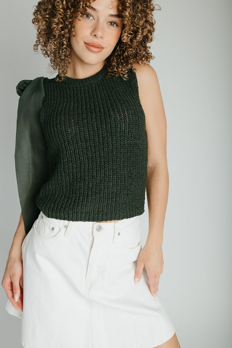 The Gosney Bow Detail Tank in Green
