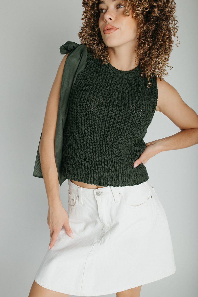 The Gosney Bow Detail Tank in Green