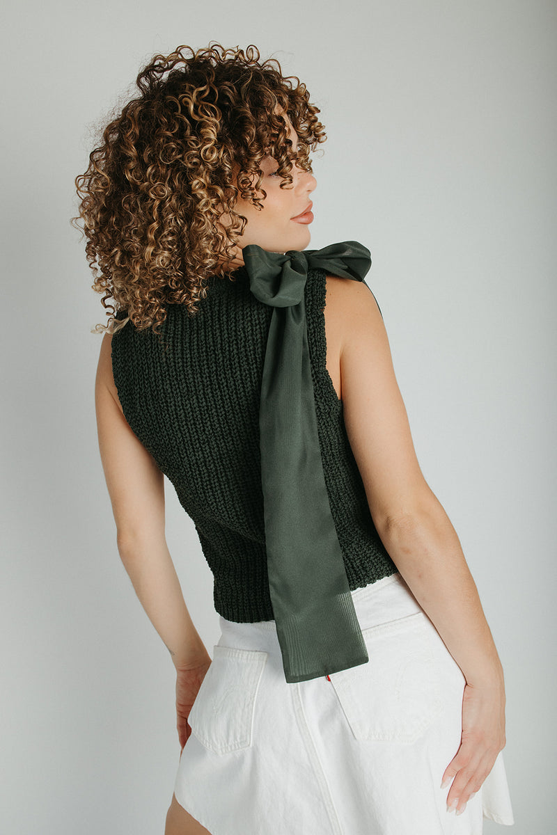 The Gosney Bow Detail Tank in Green