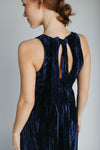 The Samson Velvet Midi Dress in Navy
