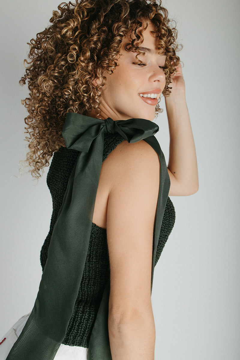 The Gosney Bow Detail Tank in Green