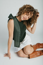 The Gosney Bow Detail Tank in Green