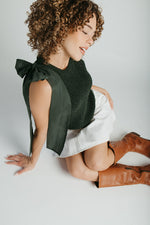 The Gosney Bow Detail Tank in Green