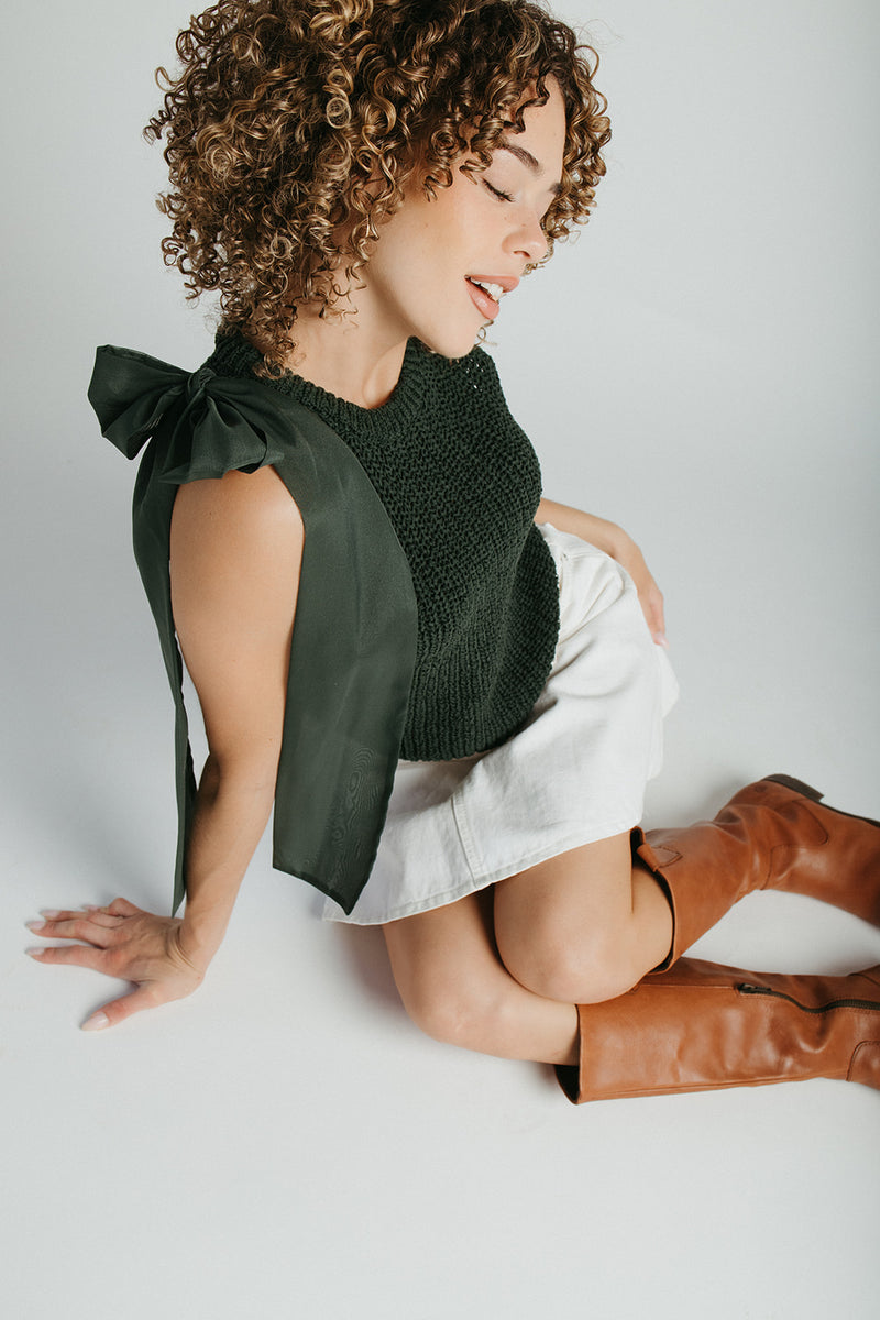 The Gosney Bow Detail Tank in Green