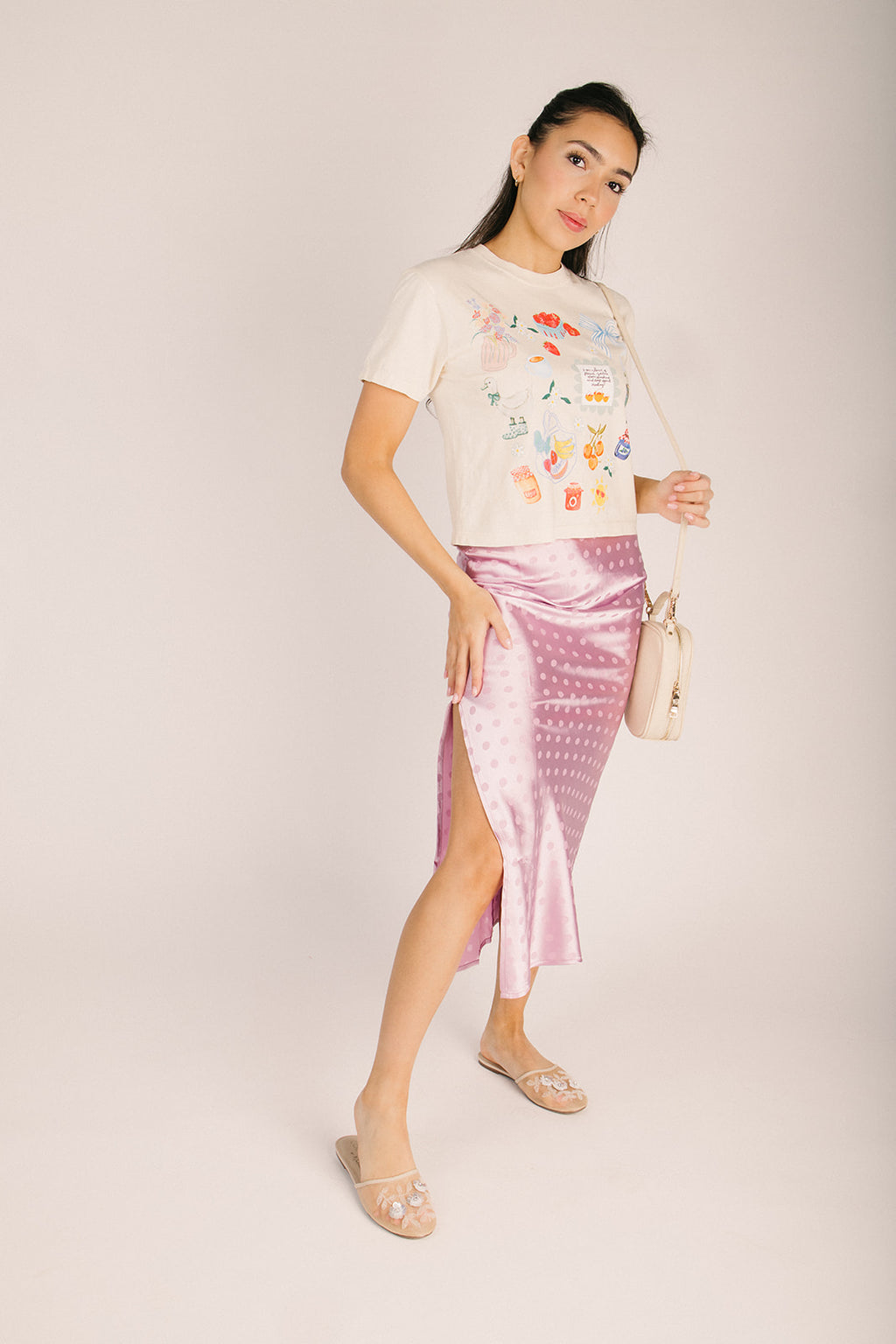 The Manny Polka Dot Midi Skirt in Lavender – Piper & Scoot