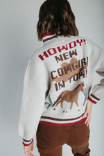 The Howdy Cowgirl Zip-Up Jacket in Light Grey
