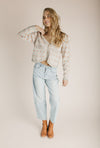 The Ledford Floral Button-Up Cardigan in Oatmeal