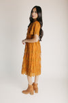 The Germaine Embroidered Overlay Midi Dress in Sienna