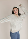 The Keesler Drop Shoulder Sweater in Ivory + Taupe