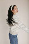 The Keesler Drop Shoulder Sweater in Ivory + Taupe