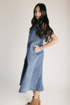 The Gleason Denim Midi Dress in Medium Wash