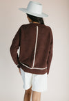 The Karina Contrast Sweater in Brown + Taupe