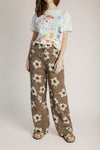 The Zundel Floral High Waisted Pant in Brown