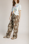 The Zundel Floral High Waisted Pant in Brown