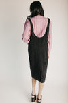 The Caffery Denim Overall Dress in Black